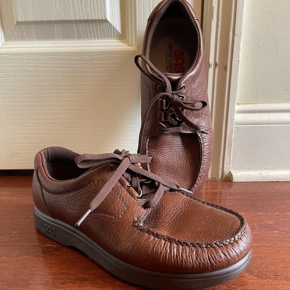 SAS San Antonio Shoes 'Bout Time' Lace Up Oxfords Brown Leather size 9.5WW